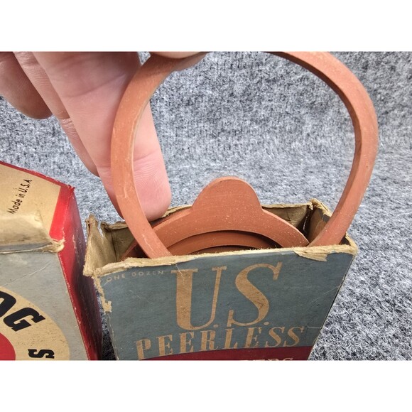 Vintage Box Of US Peerless / Bulldog Jar Rubbers Made In The USA - Picture 4 of 5